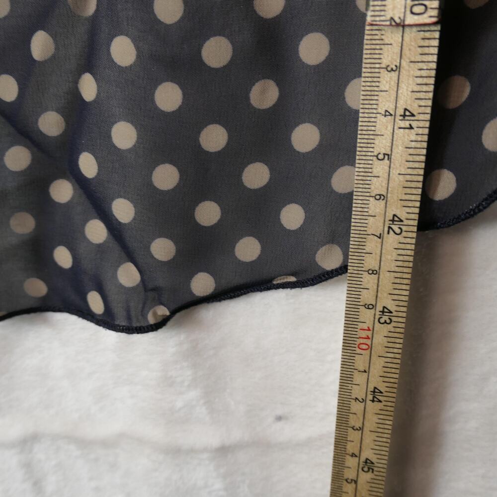En Focus Dress Womens 8 Blue Polka Dot Hi Low Career Casual 3/4 Slit Sleeve - Picture 11 of 14